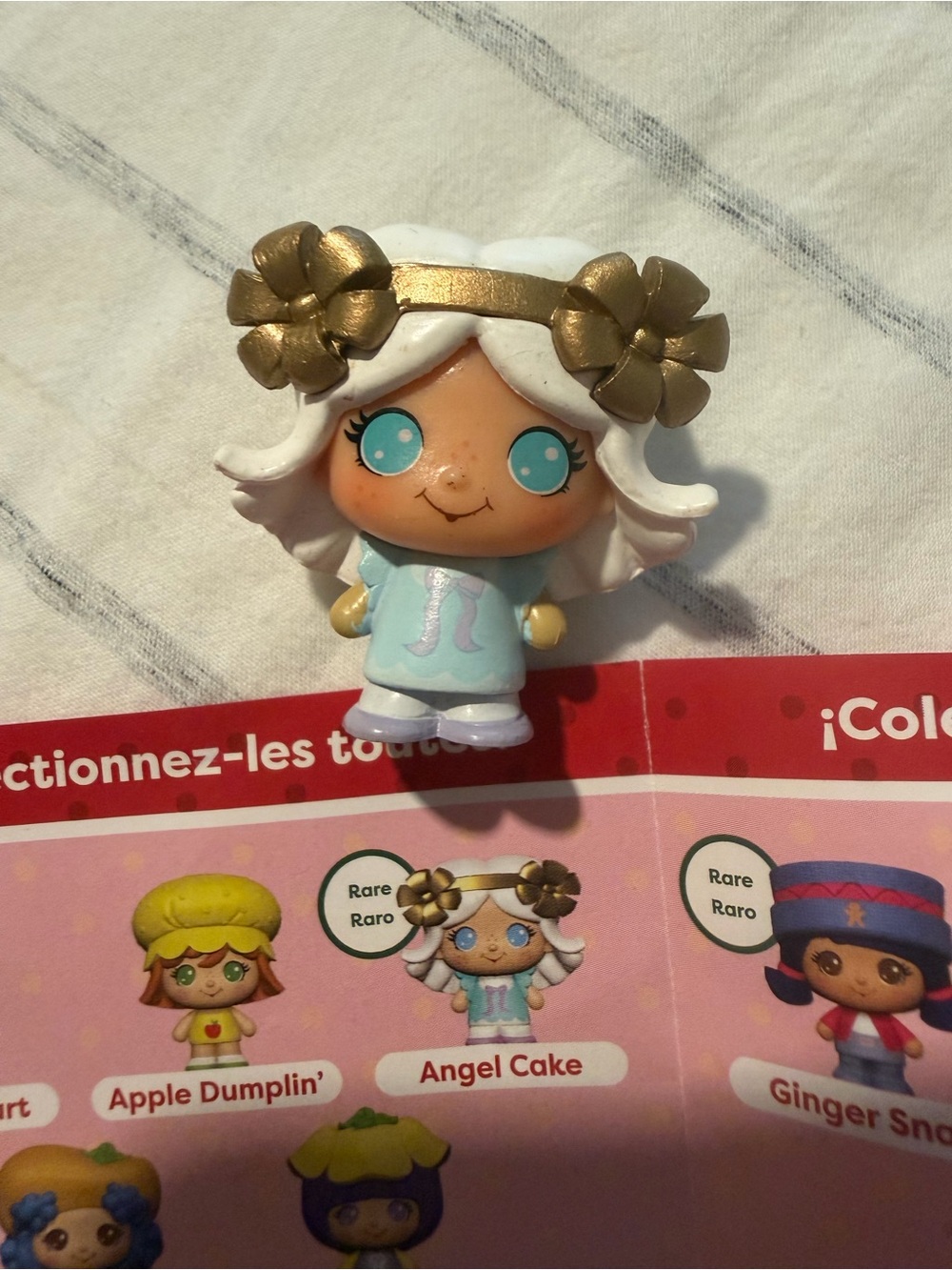Angel Cake Decorative Figure in White, Gold & Light Blue